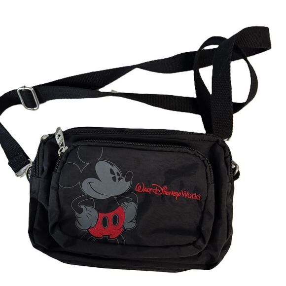 Disney World Parks Mickey Mouse Convertible Crossbody Belt Fanny Bag Embroidered - Picture 1 of 9